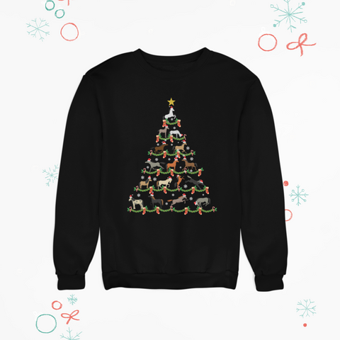 Unisex Christmas Sweatshirt Cute Horses Christmas Tree Gifts for Girls / Women / Equestrian - Ai Printing