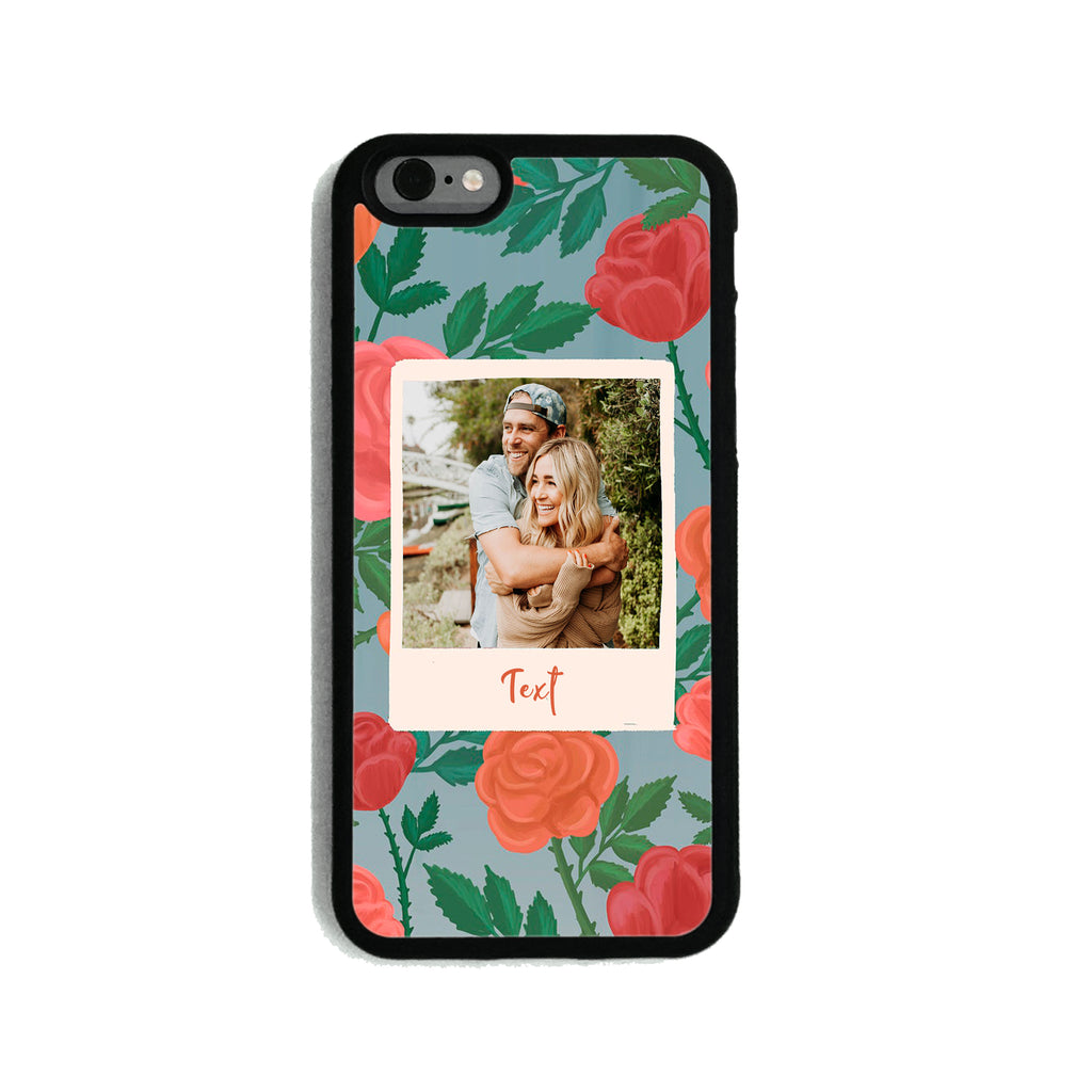 Personalised Photo With Text Couple Floral Background - Personalised Phone Case | Ai Printing - Ai Printing