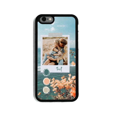 Personalised Photo With Text Couple Polaroid frame Floral - Personalised Phone Case | Ai Printing - Ai Printing