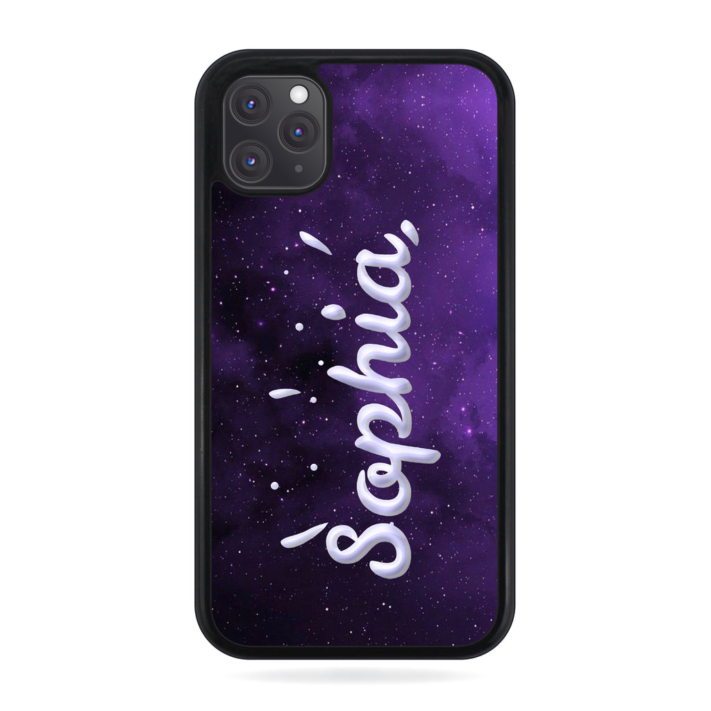 Personalised Name Initial Milky way Galaxy Typography  - Personalised Phone Case - Ai Printing