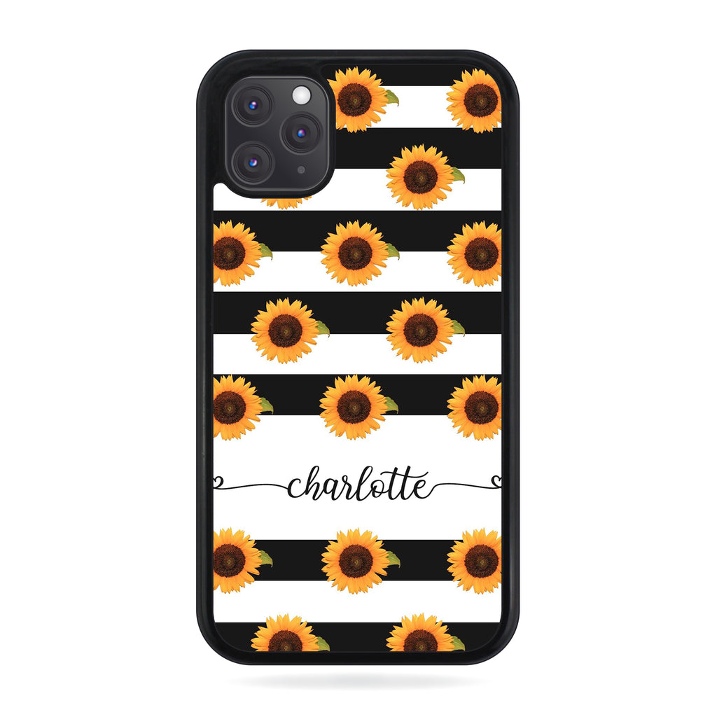 Personalised Name Script Sunflower Floral Cute - Personalised Phone Case - Ai Printing