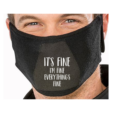 I'm Fine Funny Face Mask Quote - Funny Natural yarn antibac Face Mask(face mask for sale,face protection mask,Funny Face mask,best face masks,reusable face mask,breathable face mask)