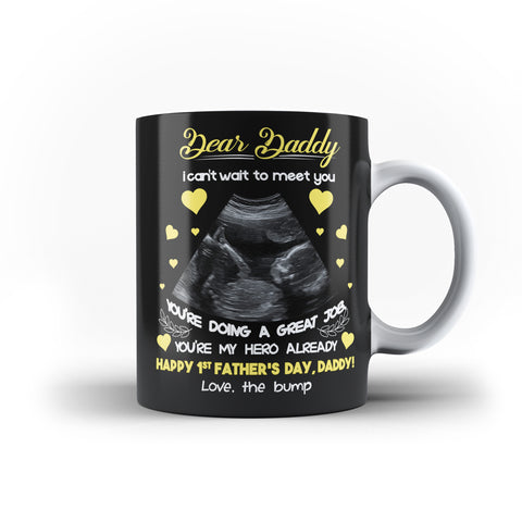 Personalised Baby Scan Dear Daddy First Father's Day Gift Mug - Personalised Mug - Ai Printing