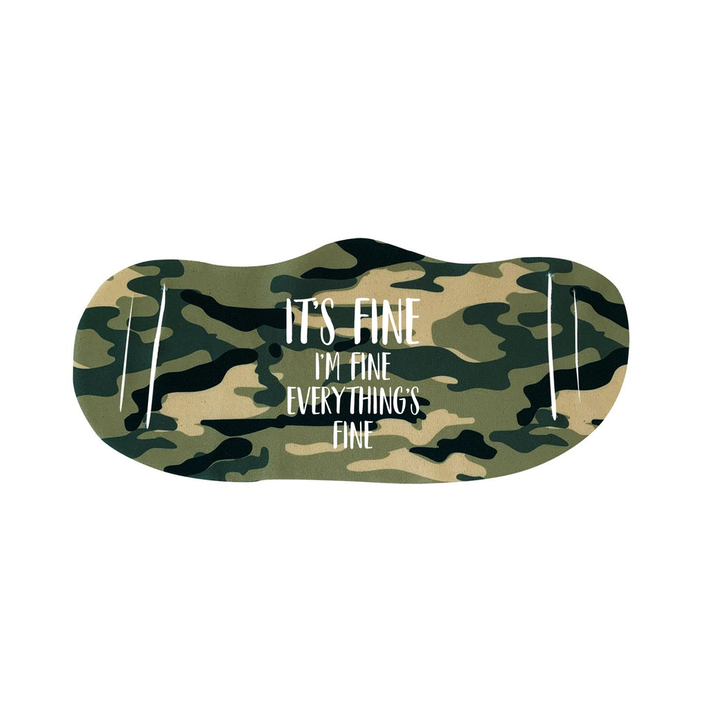 I'm Fine Funny Face Mask Quote - Camouflage Face Cover(face mask for sale,face protection mask,Funny Face mask,best face masks,reusable face mask,covid face mask,breathable face mask)