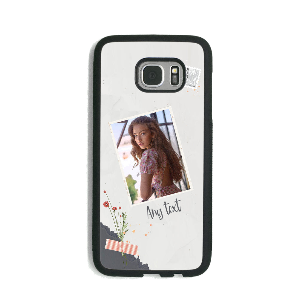 Personalised Photo with Text Vector Frame Phone Case  - Clip Case - Ai Printing
