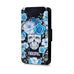 Personalised Name Initial Sugar Skull Blue Rose Floral Background - Personalised Faux Leather Case - Ai Printing