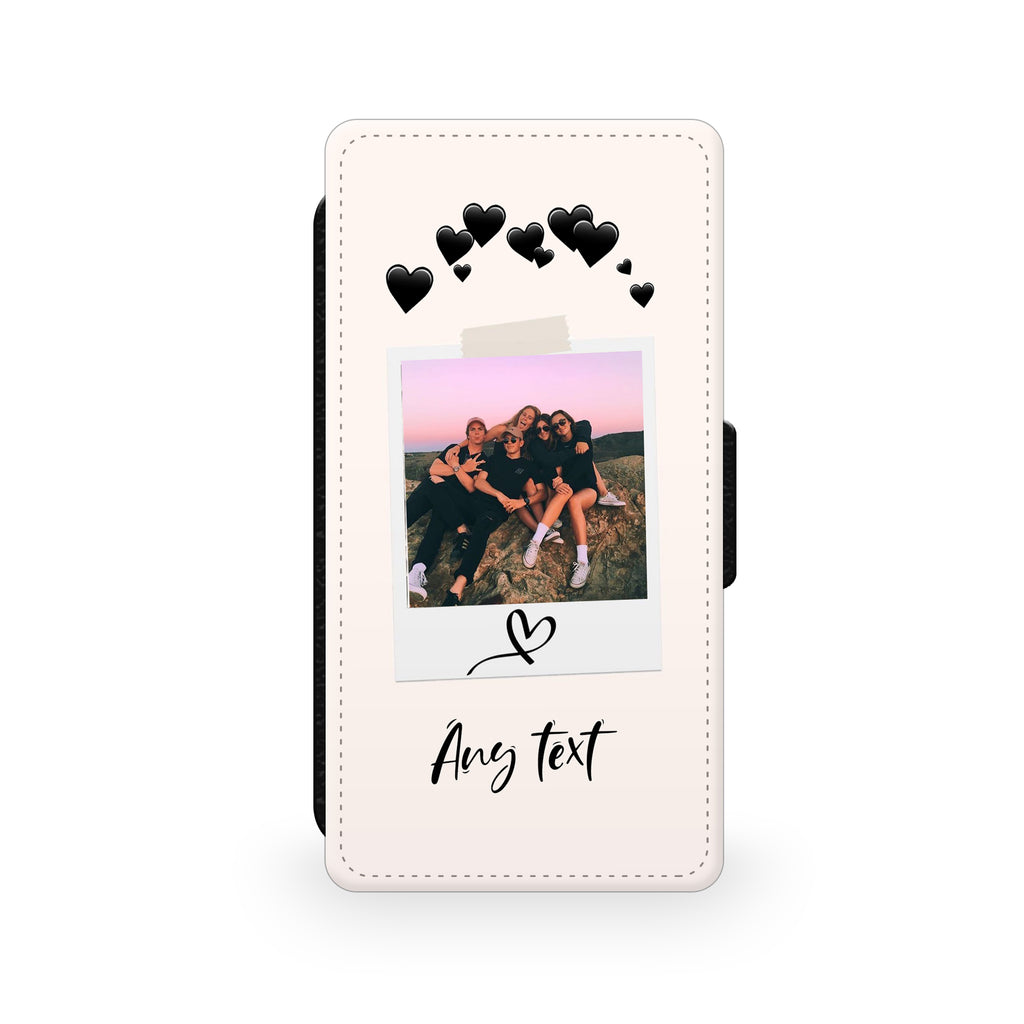 Personalised Photo Friends Black hearts Vector - Personalised Faux Leather Case | Ai Printing - Ai Printing