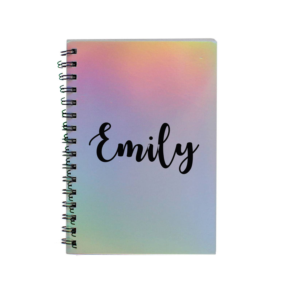 Personalised Journal Travel Memory A5 Kraft Notebook - Iridescent Foil Rainbow - Ai Printing