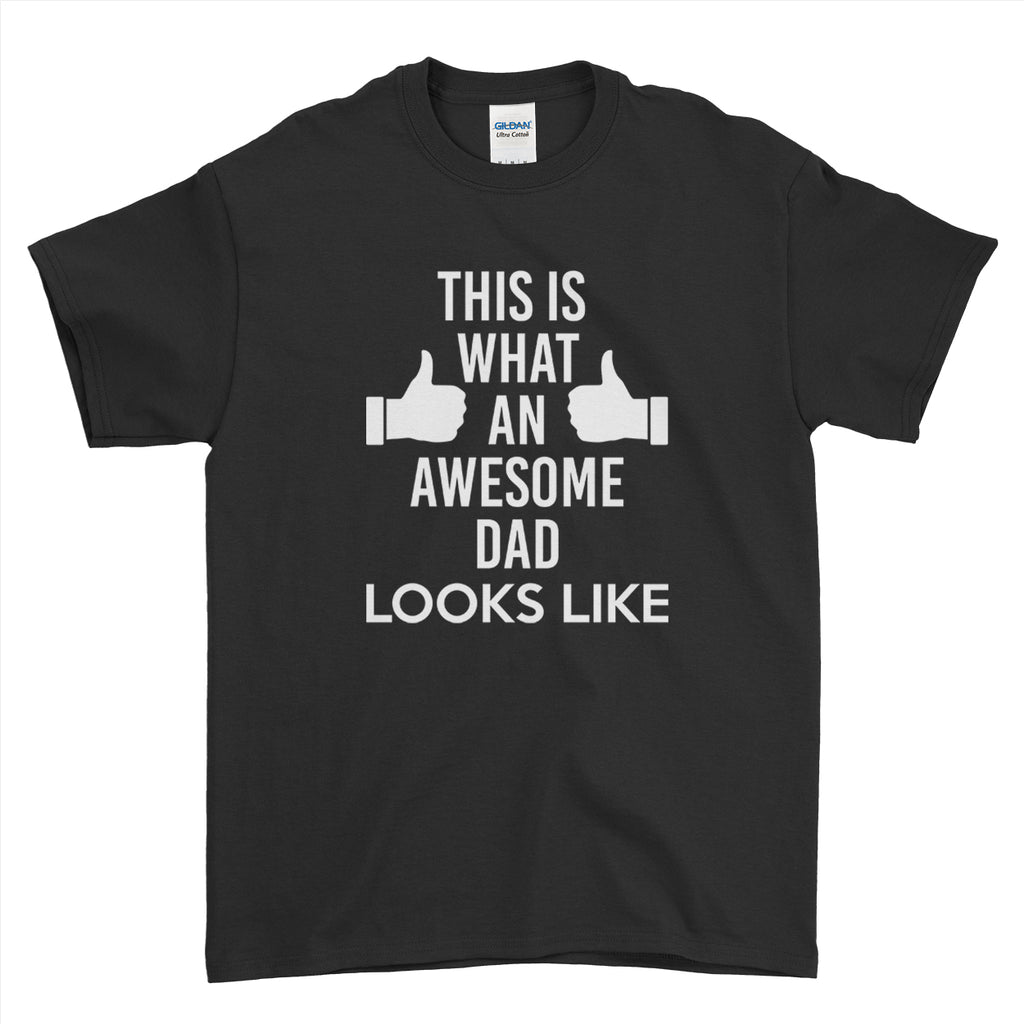 This Is What An Awesome Dad Looks Like Thumbs Up Fathers - Mens T-Shirt - Ai Printing