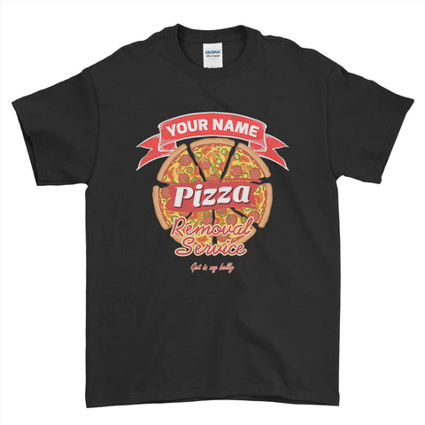 Personalised Name Initial Pizza Removal Service Funny Pizza Lover - Mens T-Shirt - Ai Printing