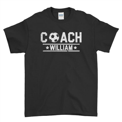 Personalised Soccer Coach Shirt With Coach's Name - Mens T-Shirt - Ai Printing