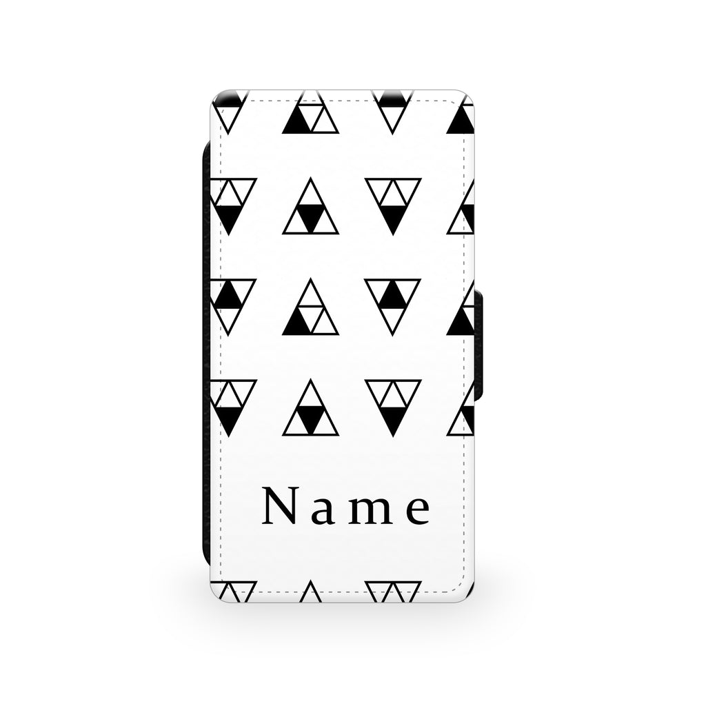 Black & White Triangles - Faux Leather Case - Ai Printing