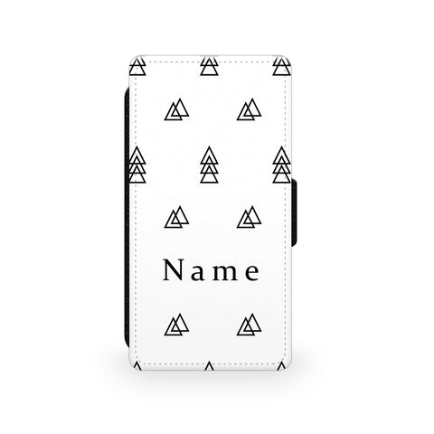 Black & White Overlapping Triangles - Faux Leather Case - Ai Printing