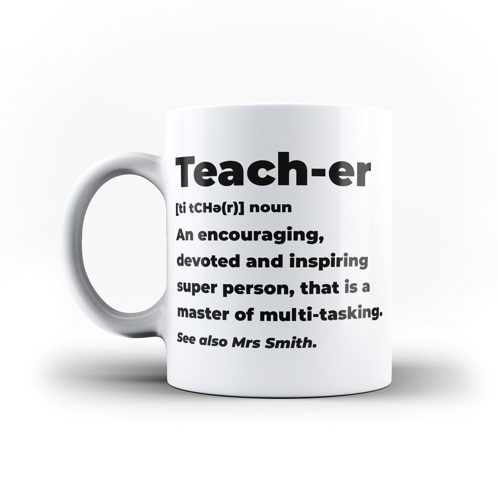 Personalised Name Definitions of Teacher  Mug White and Inner Mug Gifts For Teacher | Ai Printing