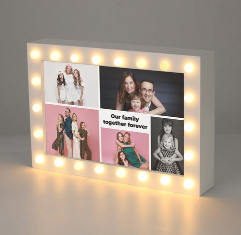 Personalised Light Up Collage Photo Box Custom Text  | Ai Printing 