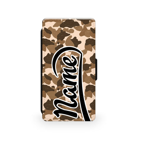Brown Camouflage Print - Faux Leather Case - Ai Printing