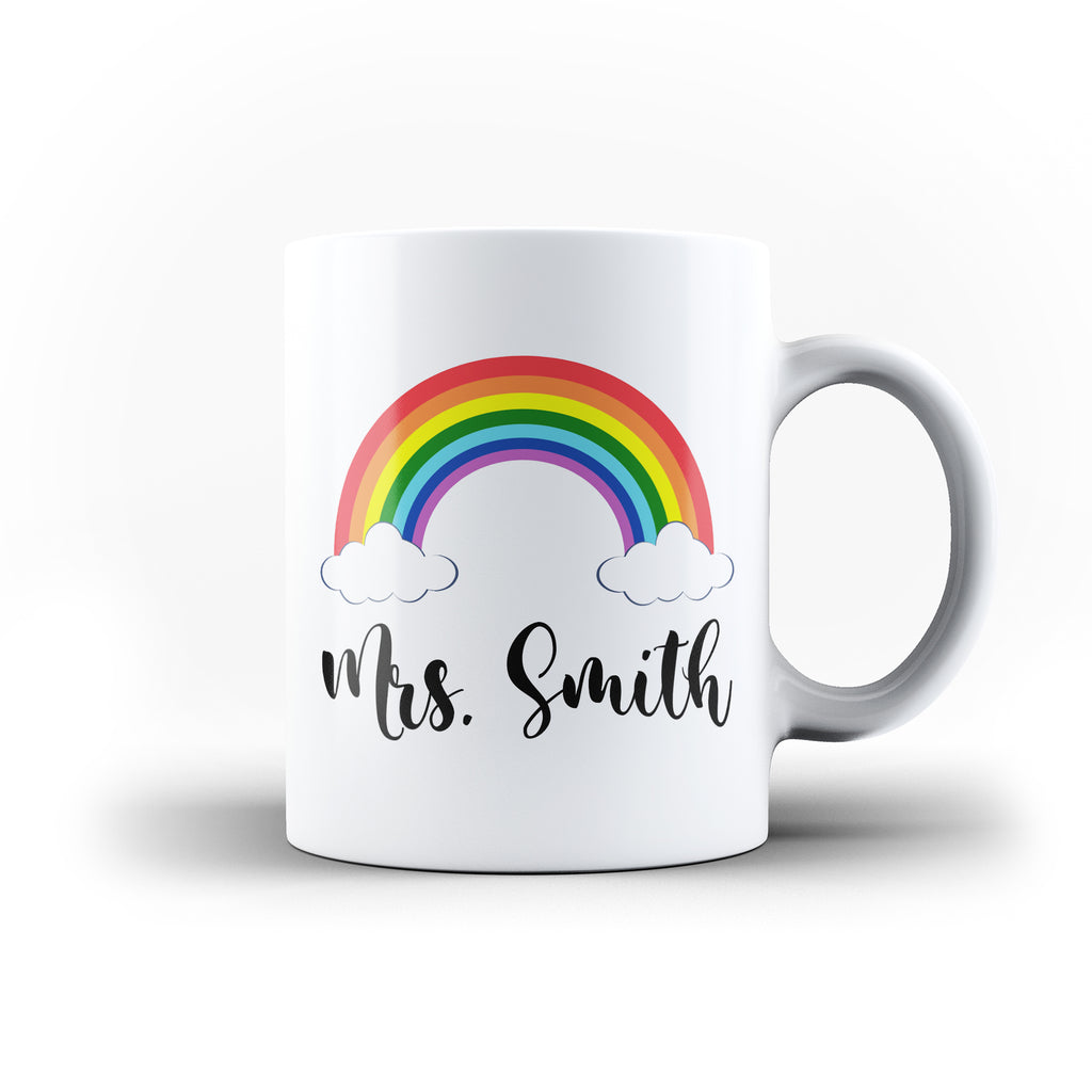 Personalised Name Good Vibe Teacher Gift Rainbow Mug | Ai Prinitng