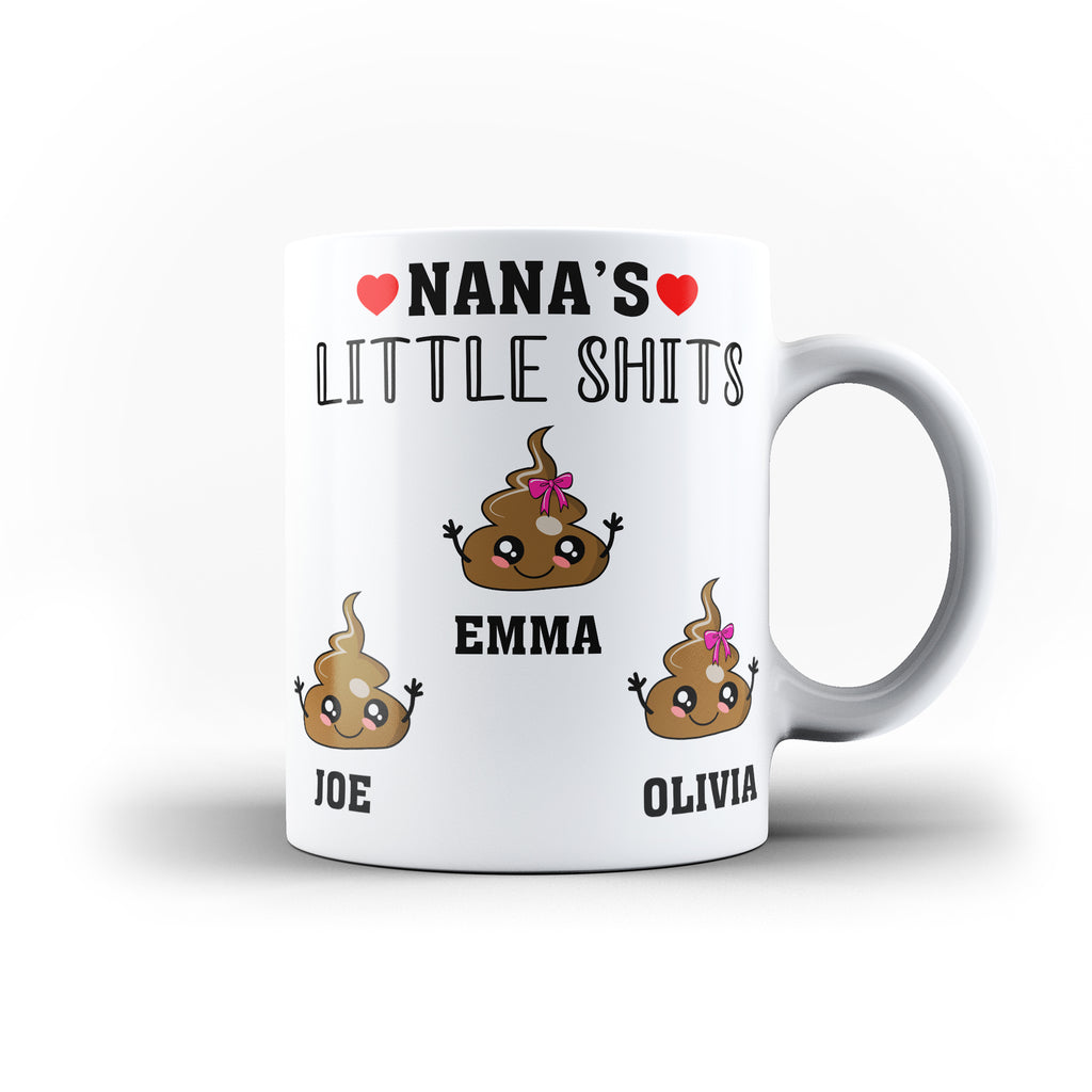 Personalised Nana's Little Shits Cute Funny Mother's Day Gift for Nanny / Grandma | Ai Printing
