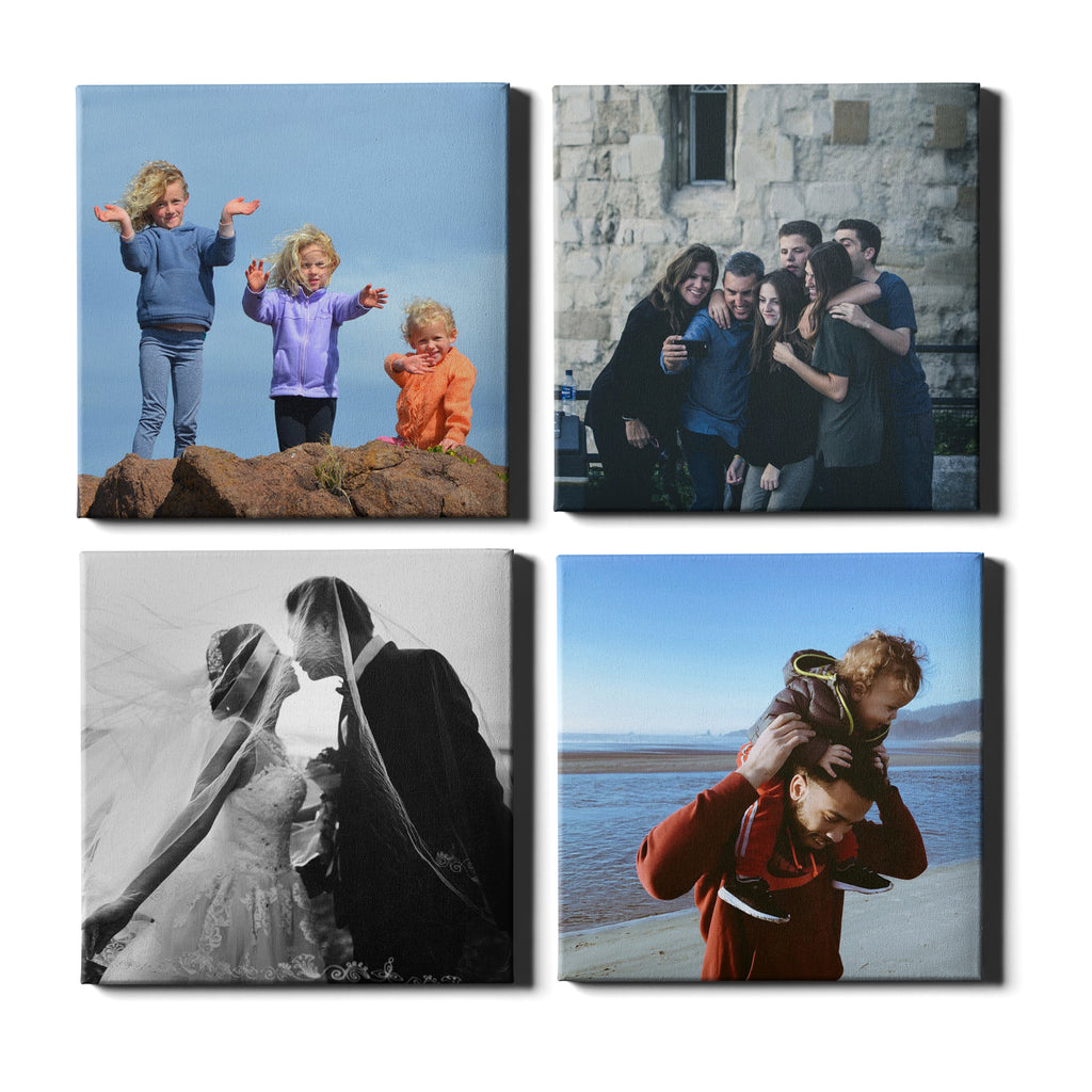 4 Panel Personalised Canvases - Collage Style Square - Fixed Sized - Ai Printing