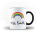 Personalised Mug Name Good Vibe Teacher Gift Rainbow Mug