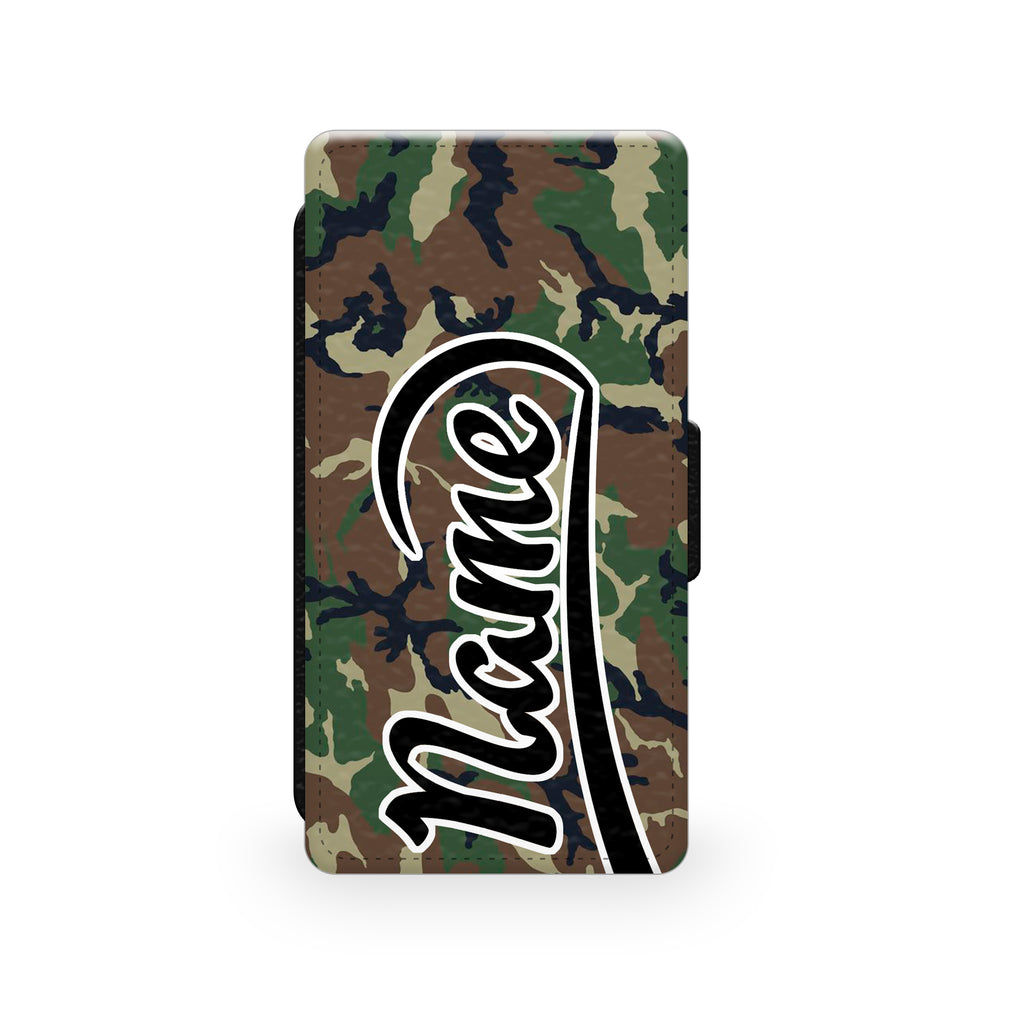 Brown & Green Camouflage Print - Faux Leather Case - Ai Printing