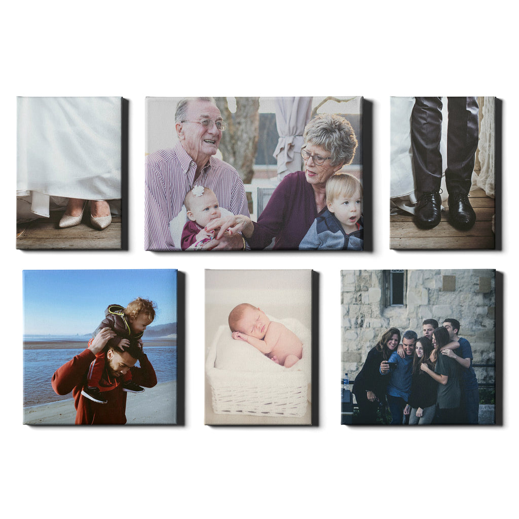 6 Panel Personalised Canvases - Collage Style Portrait, Landscape & Square - Fixed Sized - Ai Printing