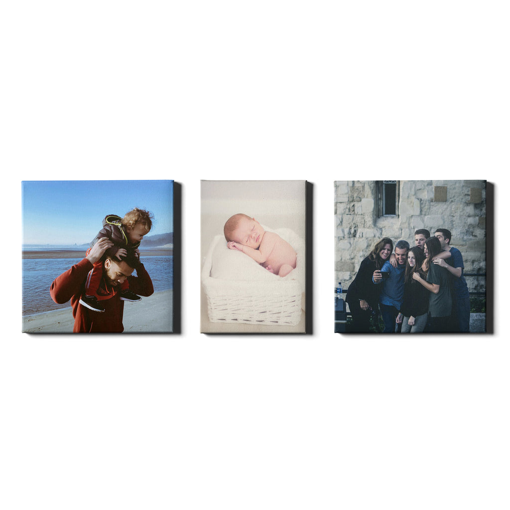 3 Panel Personalised Canvases - Collage Style Square & Portrait - Fixed Size - Ai Printing
