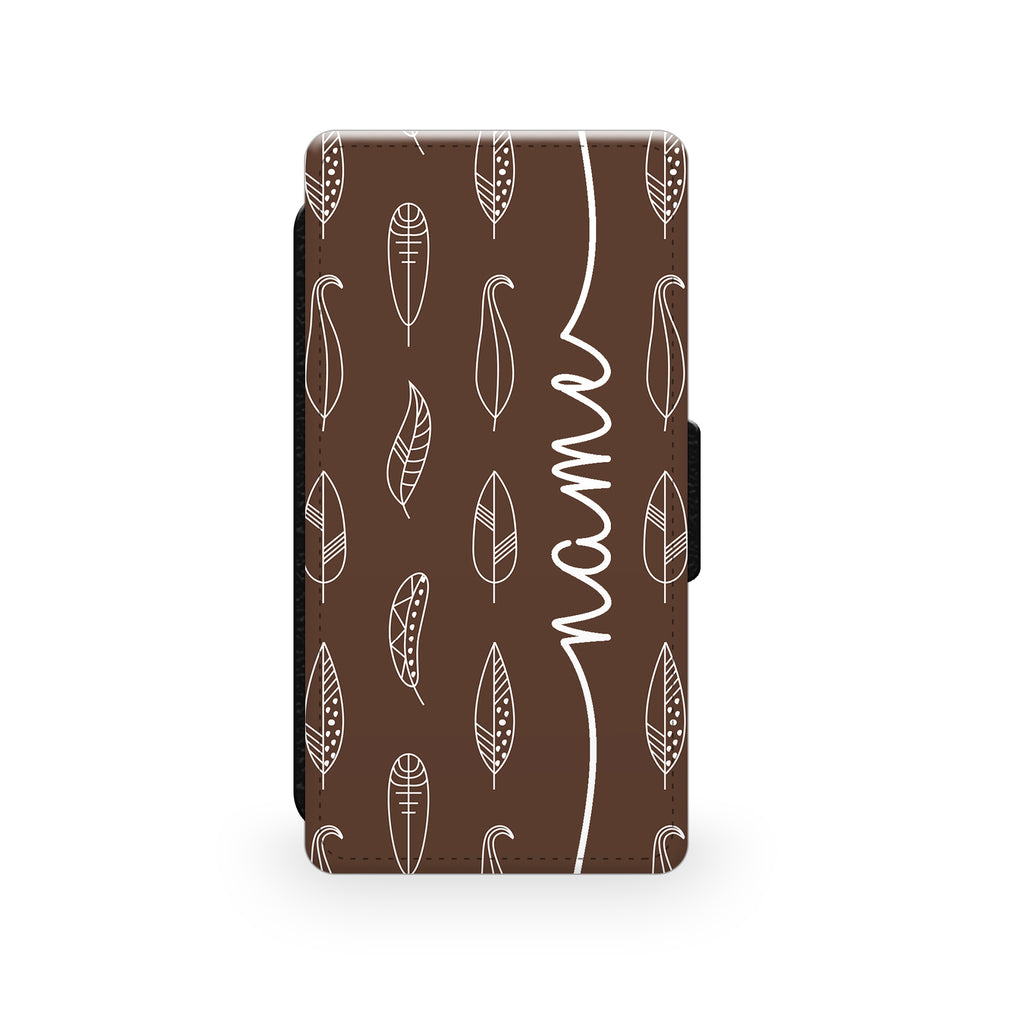 Brown Feathers - Faux Leather Case - Ai Printing