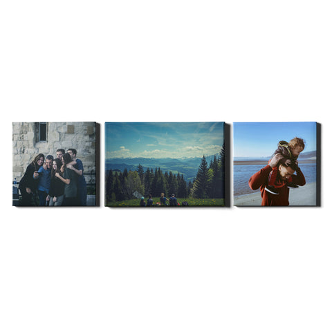 3 Panel Personalised Canvases - Collage Style Square & Landscape - Fixed Size - Ai Printing