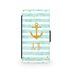 Gold Anchor Green Stripes - Faux Leather Case - Ai Printing