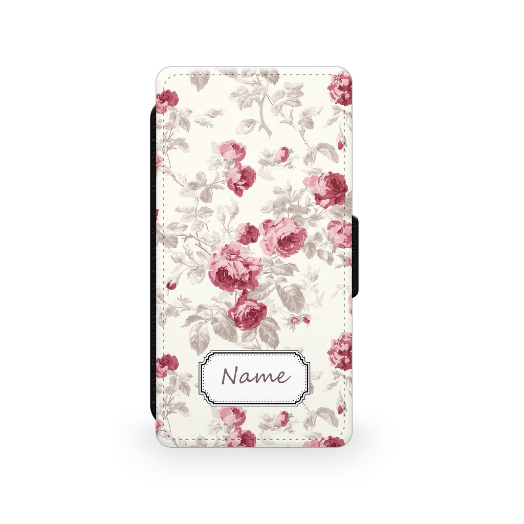 Magnolia & Pink Rose - Faux Leather Case - Ai Printing