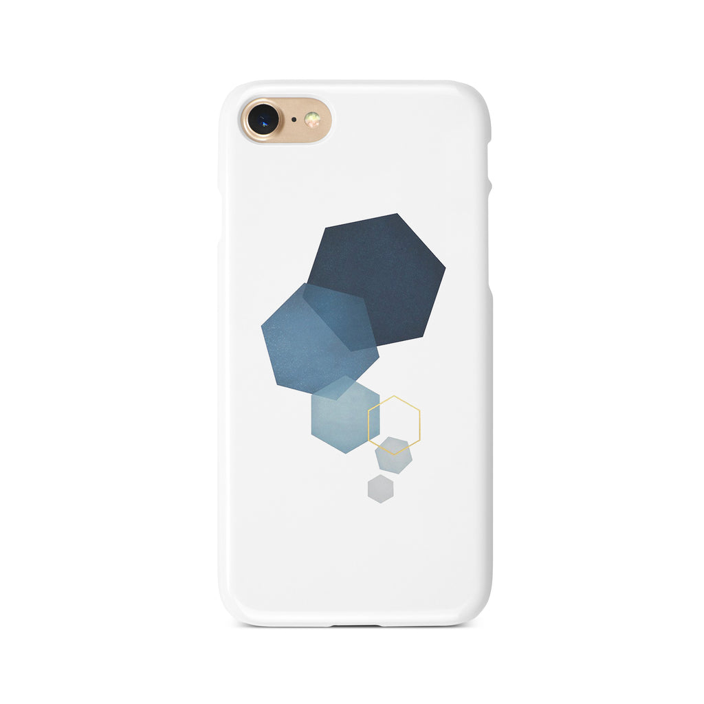 Blue Geometric Hexagons - 3D Clip Case - Ai Printing