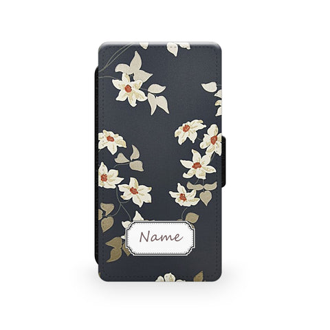 Floral Charcoal - Faux Leather Case - Ai Printing