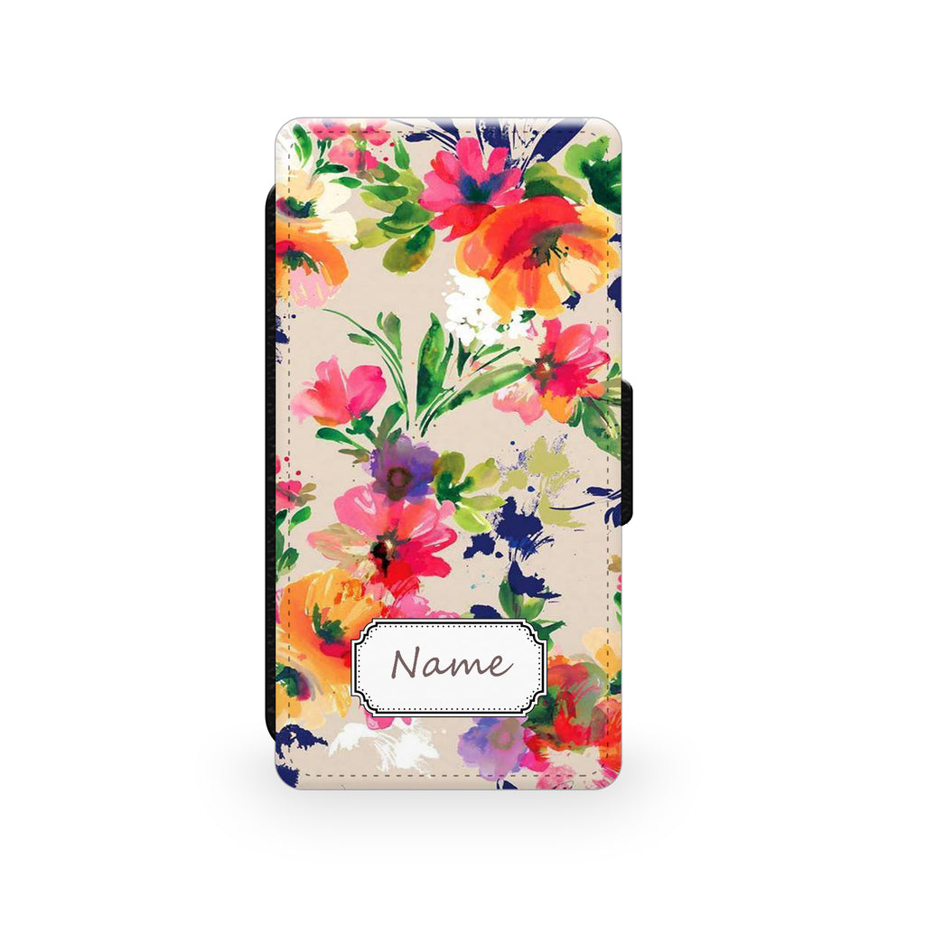 Floral Paint - Faux Leather Case - Ai Printing