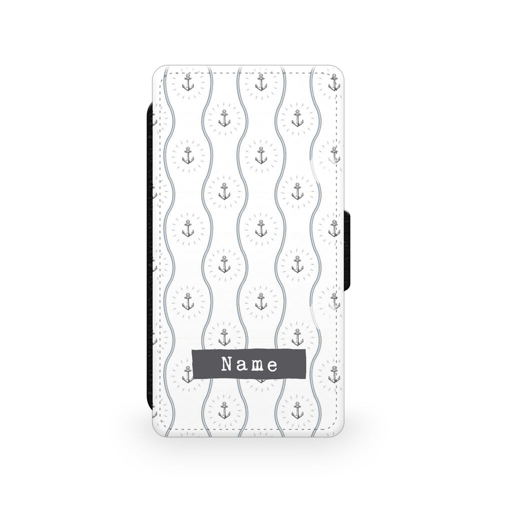Wavy Anchor Pattern - Faux Leather Case - Ai Printing