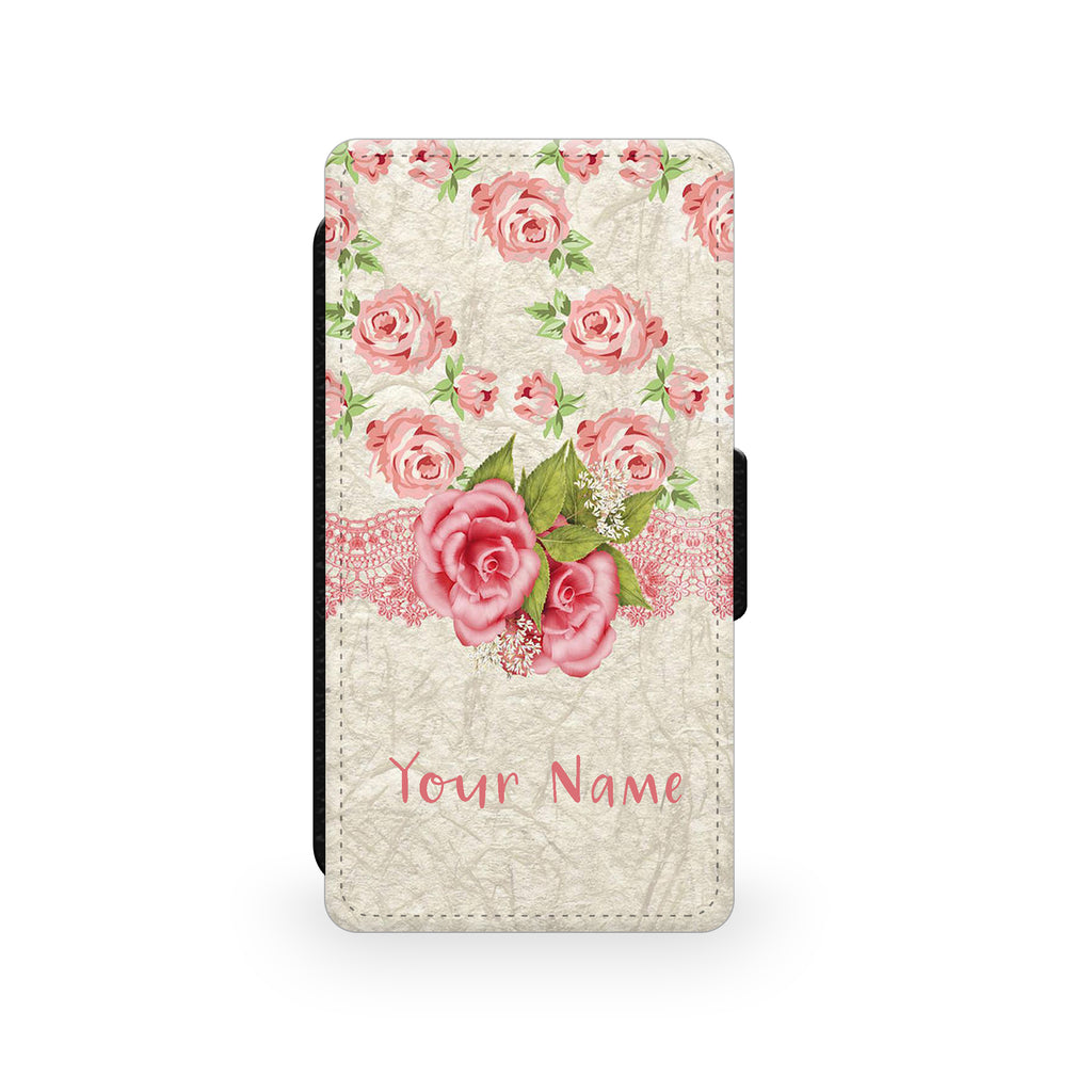 Pink Rose Ribbon - Faux Leather Case - Ai Printing