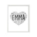 Personalised Word Art Heart Frame Mother's Day Gift | Ai Printing