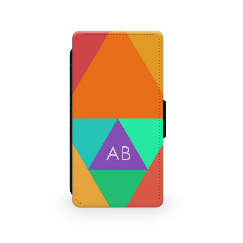 Orange Triangle Blocks - Faux Leather Case - Ai Printing