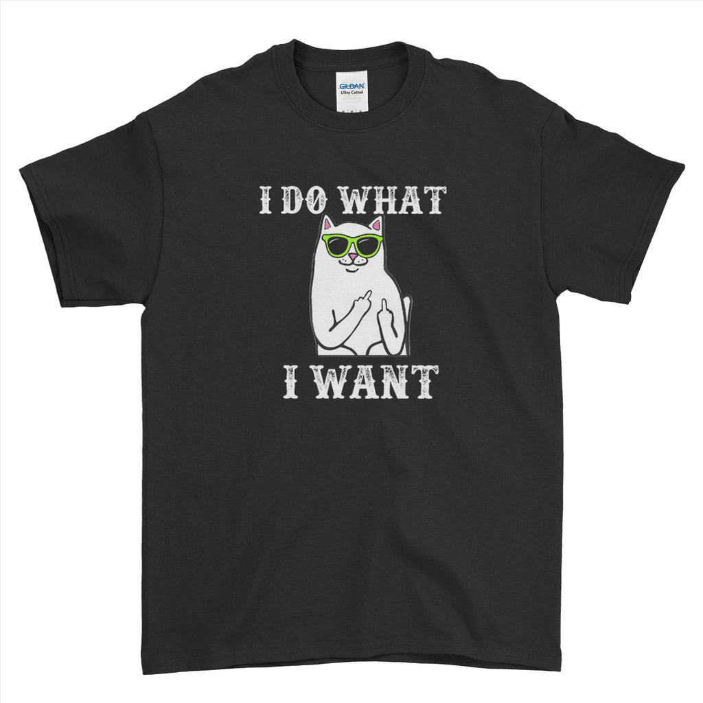I Do What I Want Funny Cat with glasses T-shirt  - Mens T-Shirt