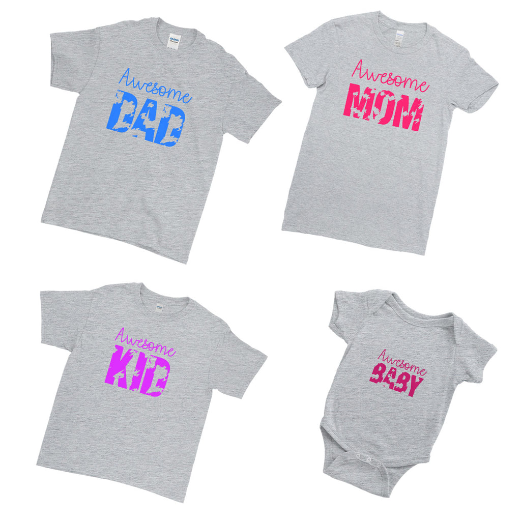 Awesome Lovable Family! - Family Matching T-Shirts - Ai Printing