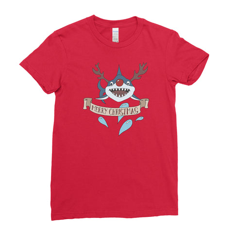 Merry Christmas Reindeer Rudolf Christmas - T-Shirt - Womens - Ai Printing