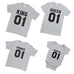 King Queen Prince Princess  - Family Matching T-Shirts - Ai Printing