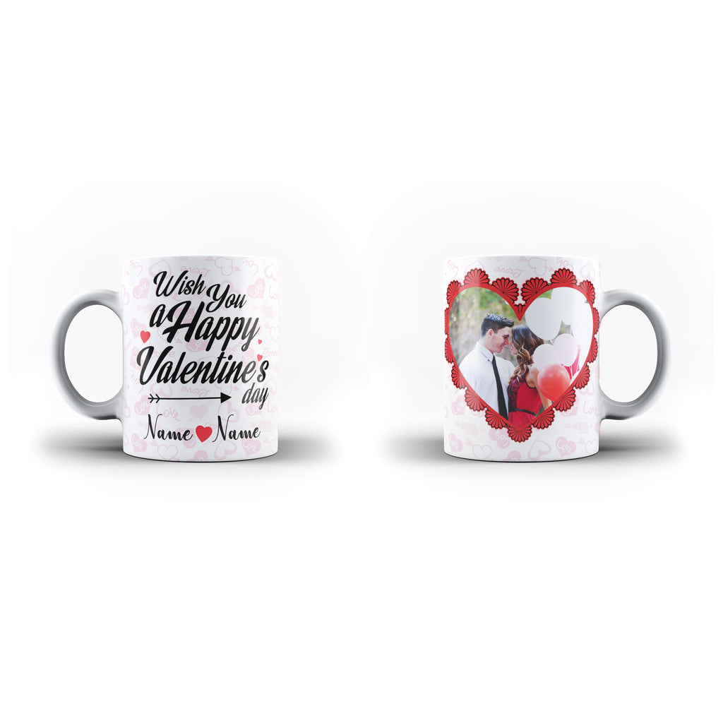 Happy Valentine's Day Gift Mug - Personalised Mug - White Magic Valentine - Ai Printing