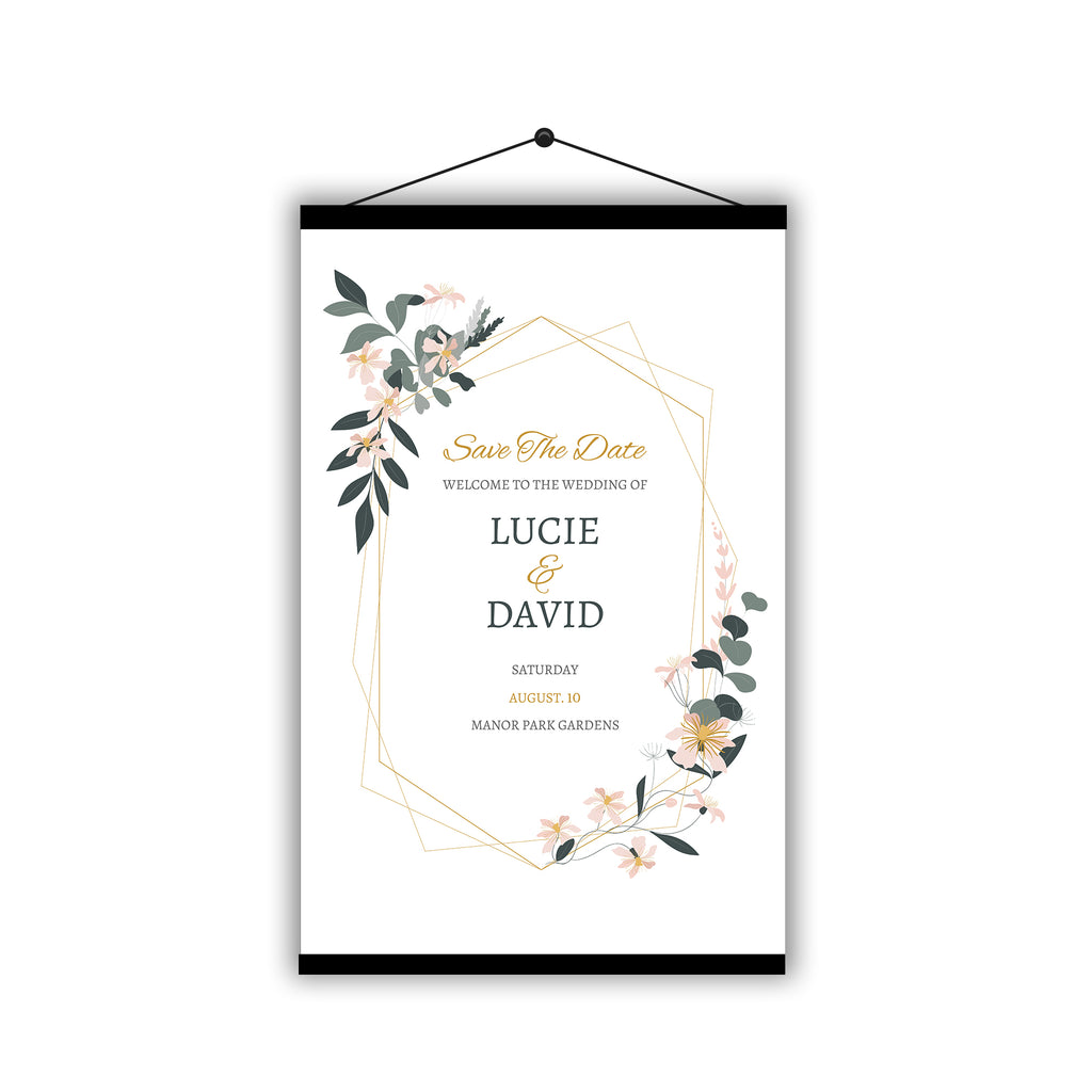 Personalised Floral Wedding Welcome Sign Table Plan Planner Programme - Hanging Poster | Ai Printing - Ai Printing