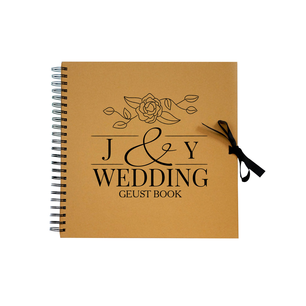 Personalised Wedding Gust Scrapbook Engagement Anniversary - Brown Spiral Bound Kraft Scrapbook - Ai Printing