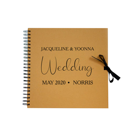 Personalised Wedding Gust Scrapbook Engagement Anniversary - Brown Spiral Bound Kraft Scrapbook - Ai Printing