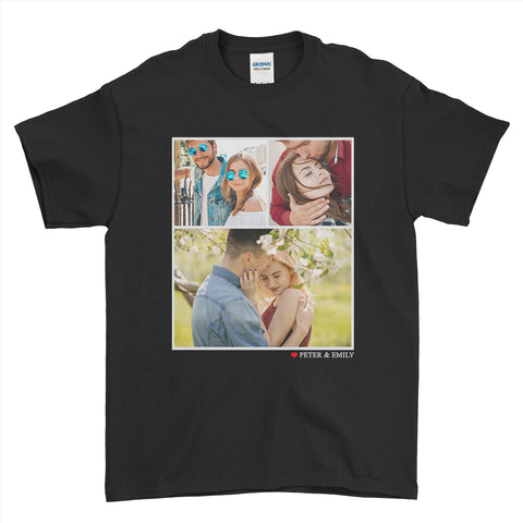 Personalised Name Photo Collage T Shirt - Valentine's Day Shirt T-Shirt - Men - Ai Printing - Ai Printing