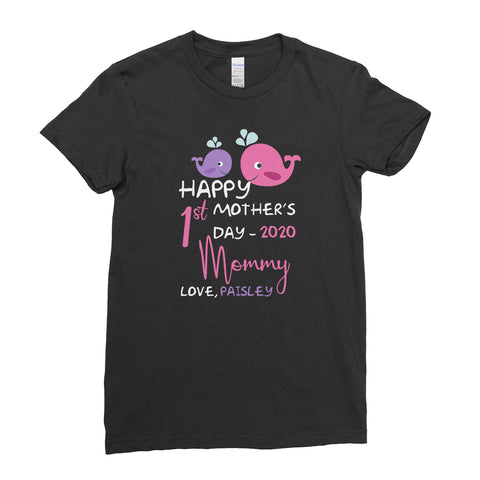 Personlised My First Mother's Day T-Shirt T-Shirt For Women Ladies - Ai Printing - Ai Printing