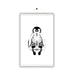 Personalised Baby Footprint Cute Penguin Father's Day - Magnetic Hanging Poster - Ai Printing