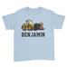 Personalised Name Age Construction Loving Baby Birthday Kids T-Shirt - Ai Printing